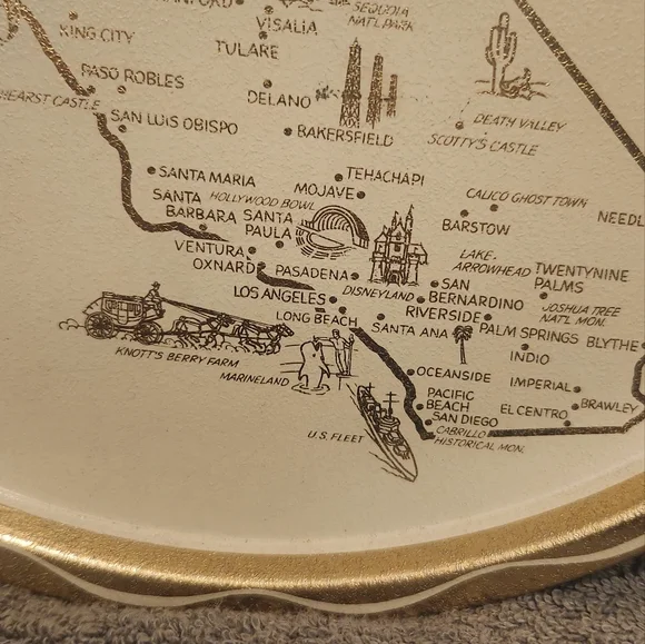 California vintage souvenir tin tray - Picture 3 of 10